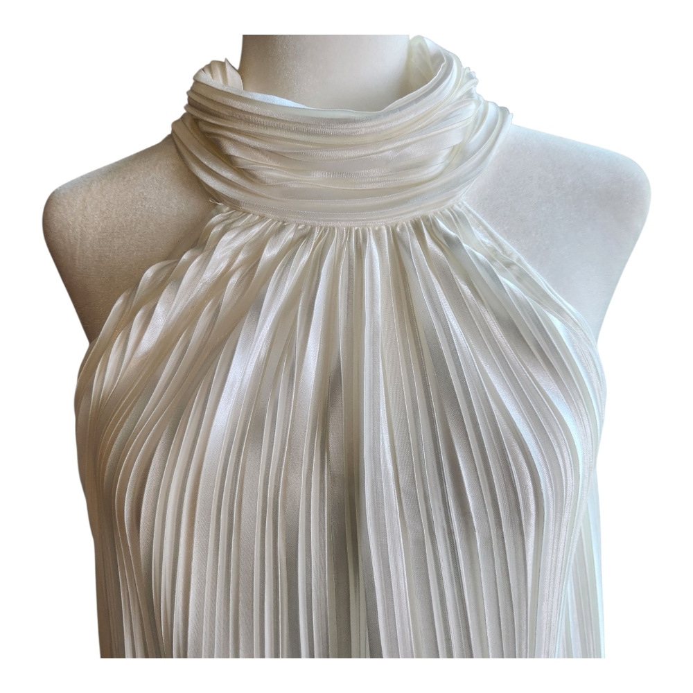 NWOT Bishop‎ + Young  White Pleated Blouse Size: S